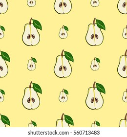 Seamless pattern with pears.Vector background.