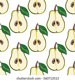 Seamless pattern with pears.Vector background.