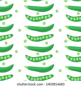 Seamless pattern with peas. Art can be used for packaging design element; restaurant menu; summer print. 