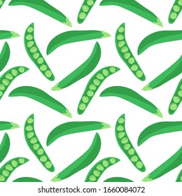 Seamless pattern with peas. Art can be used for packaging design element; restaurant menu.