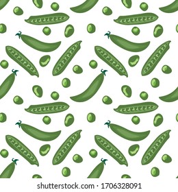 seamless pattern with peas. peas pattern on white background. icon for cover, t-shirt print, icon, fabric, label, banner, print