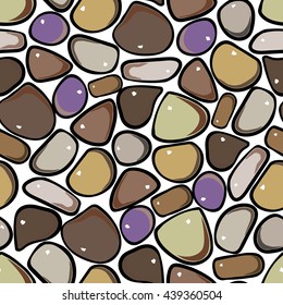 Seamless Pattern - Pebble cobblestone colorful vector pattern