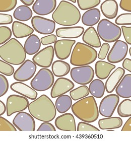 Seamless Pattern - Pebble cobblestone colorful vector pattern
