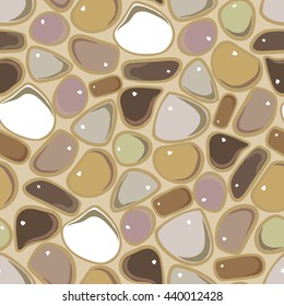 Seamless Pattern - Pebble cobblestone colorful vector pattern
