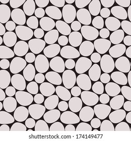 Seamless Pattern - Pebble cobblestone pattern on dark background.