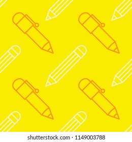 Seamless pattern with pen and pencil icons for your design