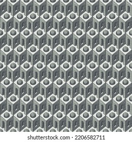 Seamless pattern with pencil drawings of architectural elements. Abstract vector texture, suitable for wallpaper, wrapping paper, flooring, fabric. Hand-drawn geometric background