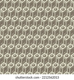 Seamless pattern with pencil drawings of architectural elements. Abstract vector texture, suitable for wallpaper, wrapping paper, flooring, fabric. Hand-drawn geometric background