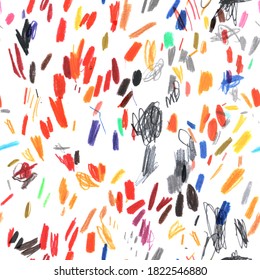 Seamless pattern, pencil drawings, wonky lines background, abstract texture