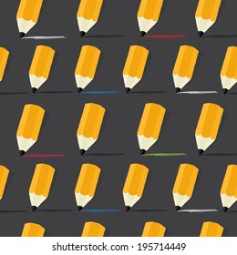 Seamless pattern with pencils