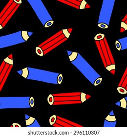 Seamless pattern with pencils
