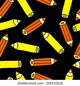 Seamless pattern with pencils