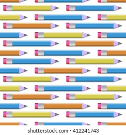 Seamless pattern with pencils