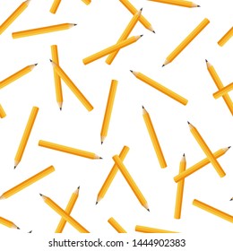 Seamless pattern with pencils on white background. Vector illustration