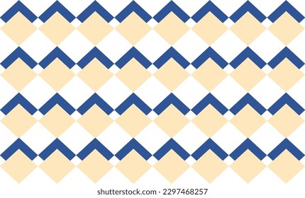 seamless pattern with pencils, Retro traditional diamond pattern seamless repeat style, replete image design for fabric printing, blue and cream color wallpaper