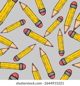 Seamless pattern with pencils , vector illustration 