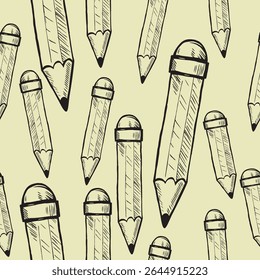 Seamless pattern with pencils , vector illustration 