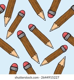 Seamless pattern with pencils , vector illustration 