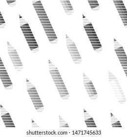 Seamless pattern with pencils and white transparent lines. Vector graphic illustration suitable for background.
