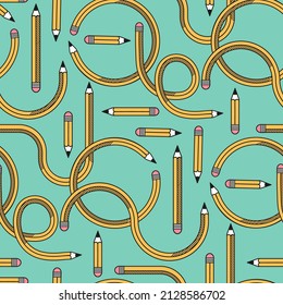 seamless pattern with pencils for writing