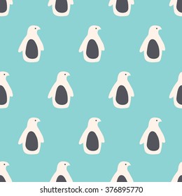 seamless pattern, penguin art  background design for fabric and decor