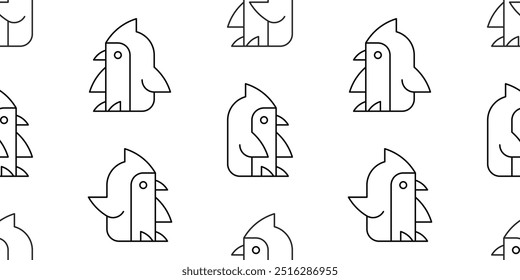 Modelo inconsútil con el pingüino. aislado en el fondo blanco