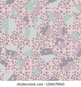 Seamless pattern. Pentagons against a placer of rounded squares.