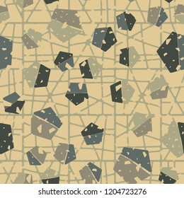 Seamless pattern with pentagons located on the background of the grid. With the ability to edit.
