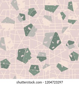 Seamless pattern with pentagons located on the background of the grid. With the ability to edit.