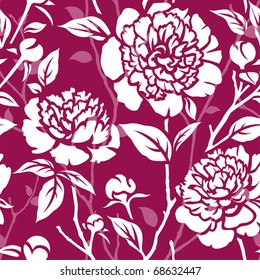 Seamless pattern with peonies