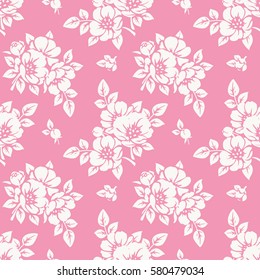 Seamless pattern with peonies. Abstract floral background. Vector illustration