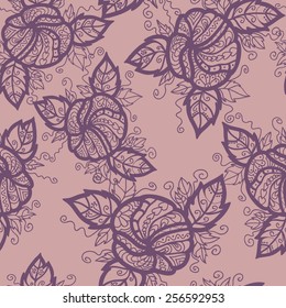 seamless pattern with peonies in pink colors