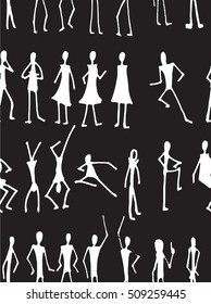 Seamless pattern with people