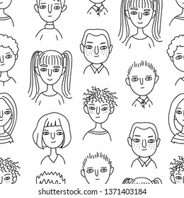 seamless pattern with people avatars