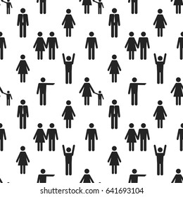 seamless pattern with people icons