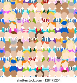 Seamless pattern with people icons for your design