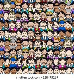 Seamless pattern with people icons for your design