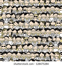 Seamless pattern with people icons for your design