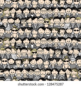 Seamless pattern with people icons for your design