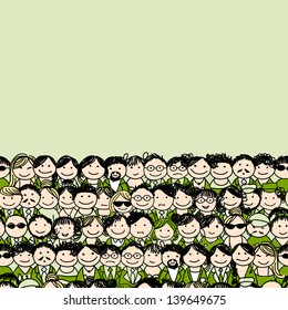 Seamless pattern with people icons for your design