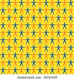 seamless pattern from people show idea of connection, peace