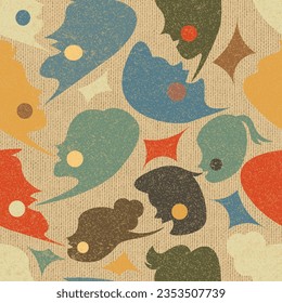 nahtlose Muster, die Menschen sprechen - Retro-Stil