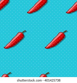 Seamless pattern with pepper. Vector illustration