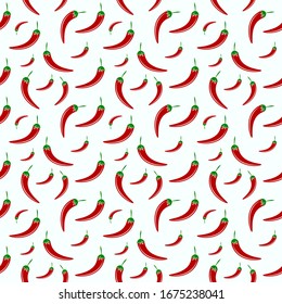 Seamless pattern with pepper. Vector texture illustration.
