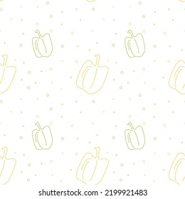 Seamless pattern with peppers on a white background