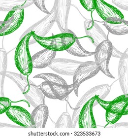 Seamless pattern with peppers. Vector illustration.