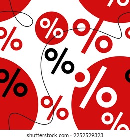 Seamless pattern with re percent signs on white background