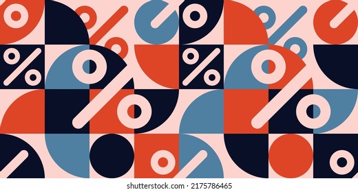 Seamless pattern with percent signs in retro style