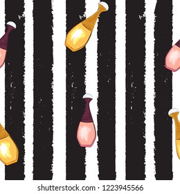 Seamless Pattern of  perfume and adekalon  bottle. Vector Illustration EPS10