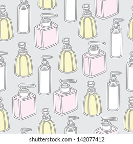 Seamless pattern of perfume bottle and cosmetic background, Vector illustration